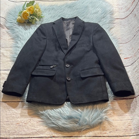 Michael Kors Black Faux Suede Suit Jacket sz 10 - Picture 1 of 9